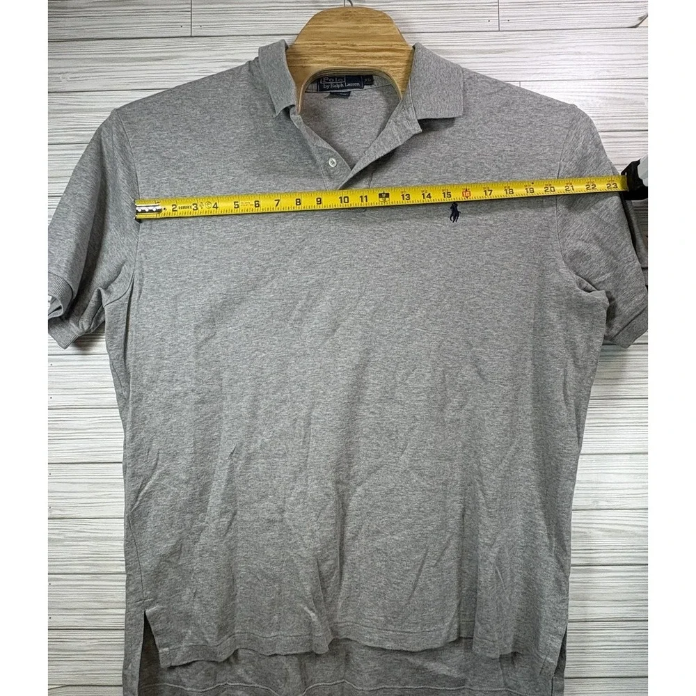 Ralph Lauren Men's Short Sleeve Button Polo Shirt Size XL Soft Cotton Grey‎ Golf